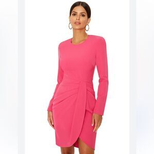 Black Halo Elegant Pink Long Sleeve Dress, US14